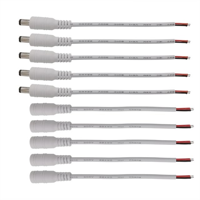 5Pair 5.5x2.1mm DC 12V Power Supply Male Plug Female Jack Ca