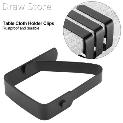8 Pack Stainless Steel Tablecloth Clips Black Picnic Tablecl