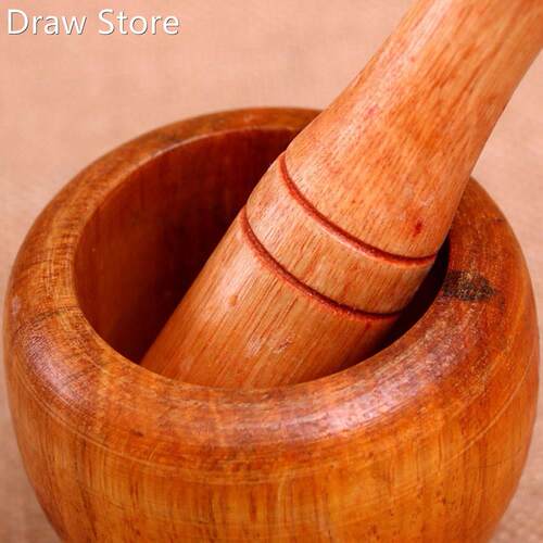 Wooden Mortar And Pestle Set Wooden Spice Pepper Crusher Her