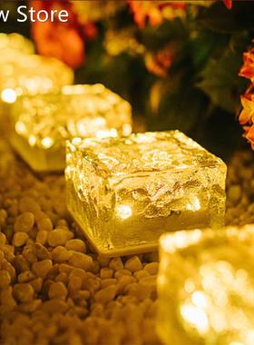 Garden Light Brick Ice Cube Path Floor Lawn Solar Step led o