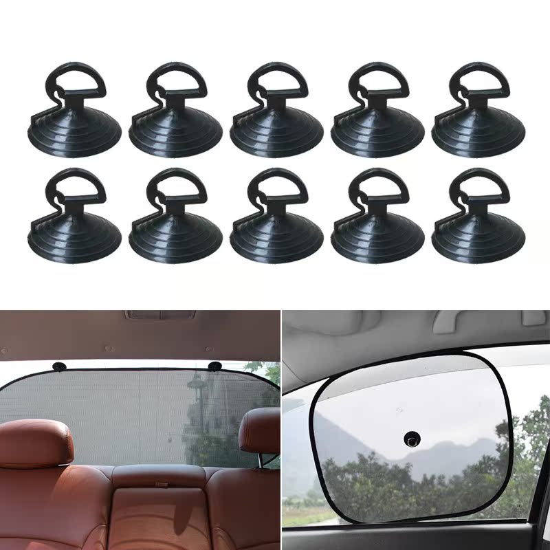 10x Black Suction Cup Sucker Rubber PVC Suction Cup Hook Suc