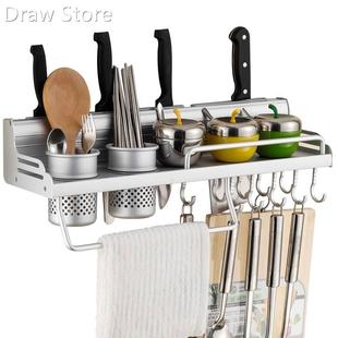 Wall Mounted Pot Pan Rack Multifunctional Kitchen Bookshelf