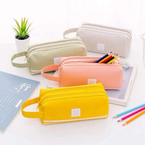 Colorful Large Capacity Pencil Cases Simple Oxford Cloth Zip
