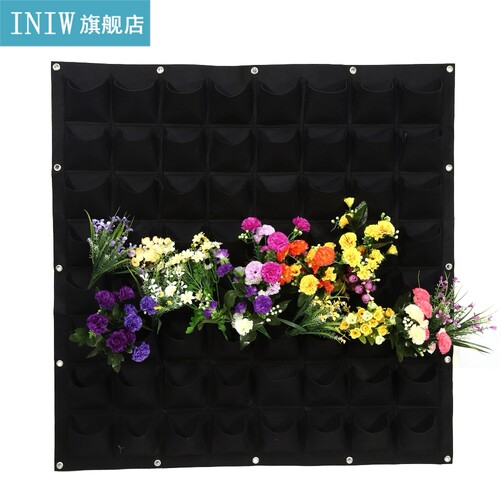 64 Pockets Anti-Corrosive Vertical Outdoor Garden Felt Plant