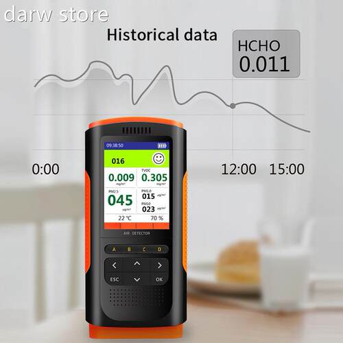 ormldhyde D1etecteor Air Quality Monitor Portable aDisFplay