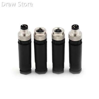 3 4 Pin A type M8 waterproof Sensor connector male&femal