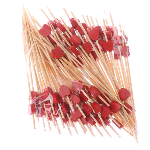 100Ps Peach Heart Fruit 适用于k Sticks Buffet Cupcake Toppe