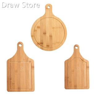 Wooden Chopping Board Fruit Pizza Bread Plate with Handle Ha