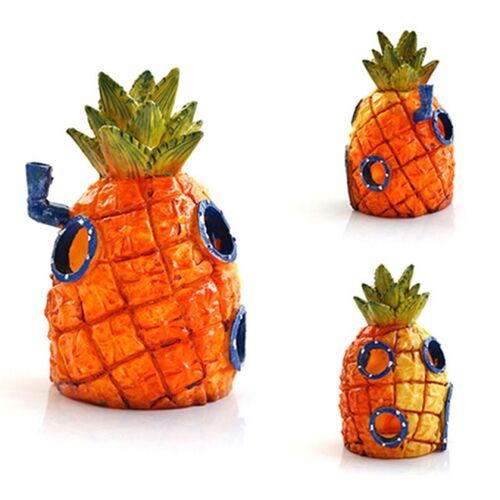 2022 New Aquarium Ornament Resin Pineapple House Crab Restau