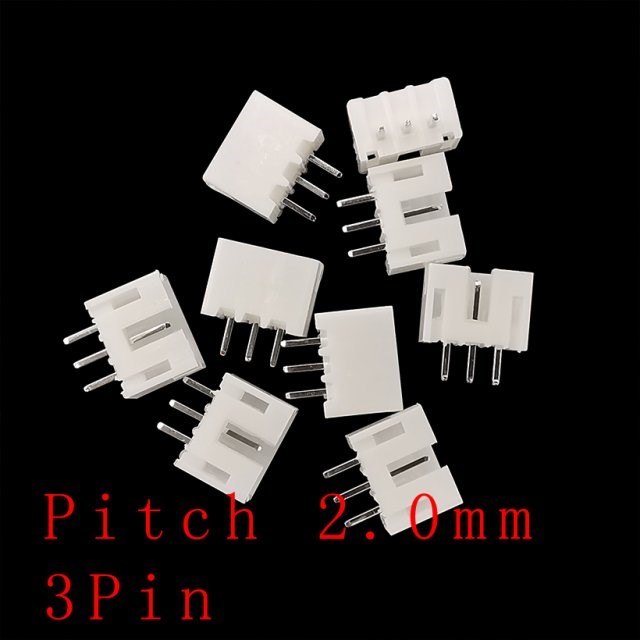 50PCS PH2.0 3 Pin 2.0mm Pitch Plastic Shell Housing Male Plu
