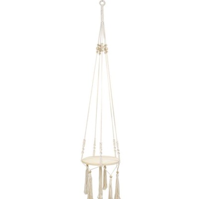 New Macrame Plant Hangers with Plate Tray Tassels Wooden Bea