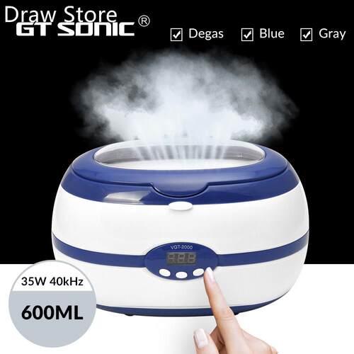 600ml Ultrasonic Cleaner Bath Timer Jewelry Brush Glasses Ma