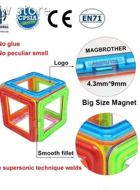 Margnnetic Blocks Maget Cns1tuction Builoding Set Magnetic