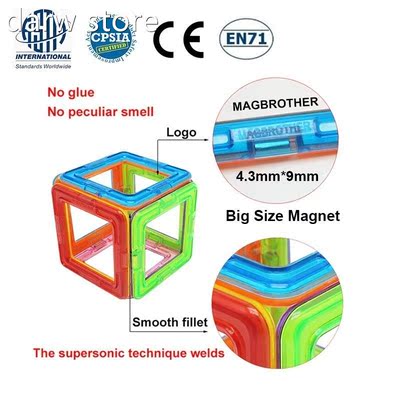 Margnnetic Blocks Maget Cns1tuction Builoding Set Magnetic