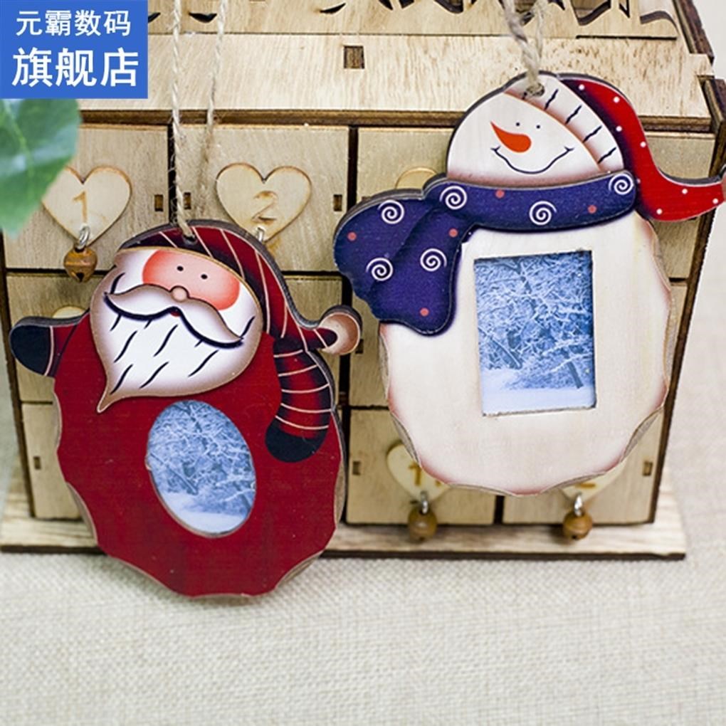 Christmas Photo Frame Old Man Snowman Picture Holder Hanging