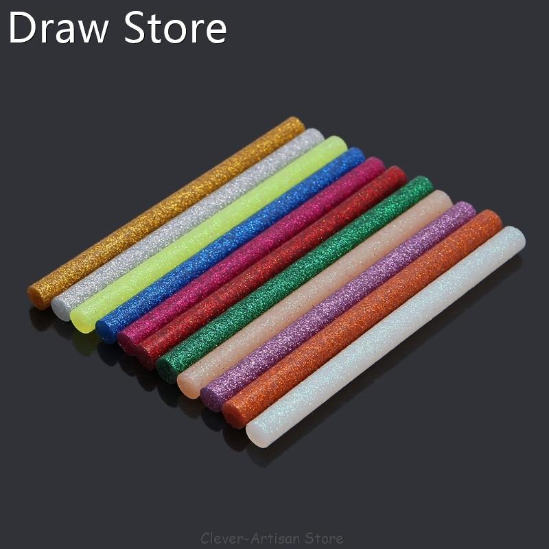 11pcs Hot Melt Glue Stick Mix Color Glitter Viscosity DIY Cr