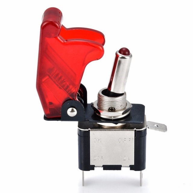 12V 20A ON/OFF Miniature Rocker Toggle Switch& Red Cove