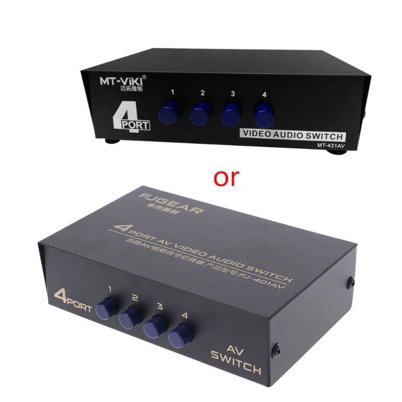 NEW 4 Port AV Audio Video RCA 4 Input 1 Output Switcher Swit