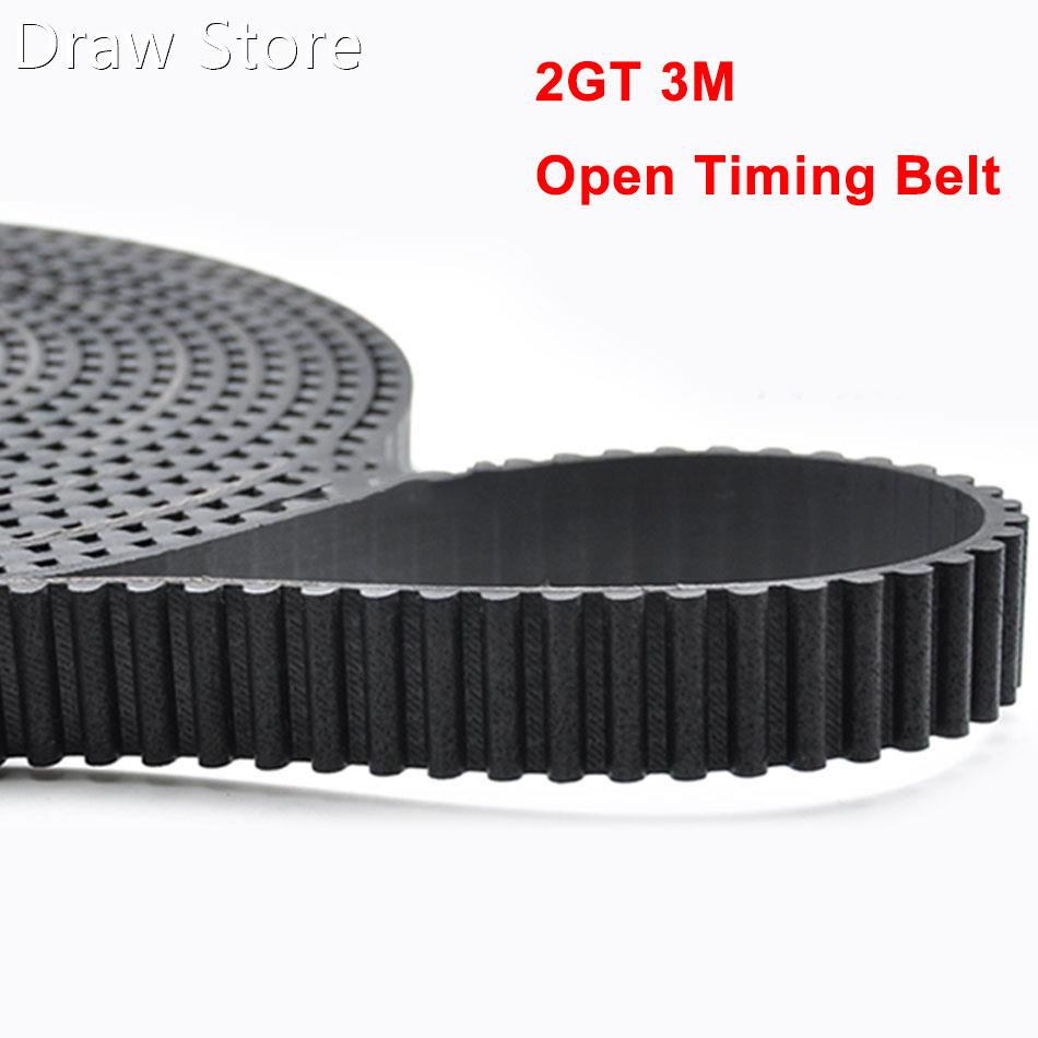 1Meter 2GT 3M XL MXL Black Rubber Open Timing Belt Synchrono