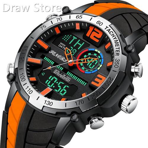 2020 New Men Watch Top Brand Luxury Fashion Dual Display Wr