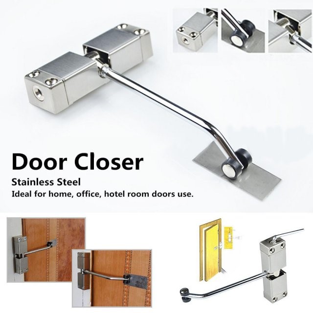 Automatic Mounted Spring Door Closer Stainless Steel Adjusta
