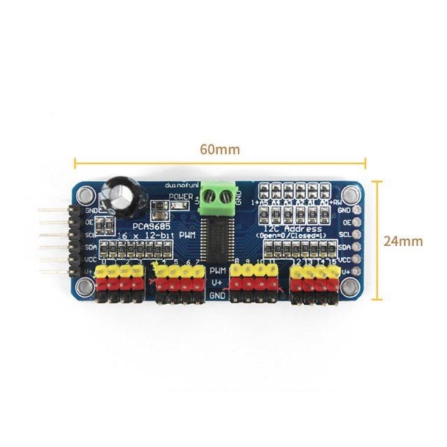 1pcs PCA9685 16 Channel 12-bit PWM Servo motor Driver I2C Mo