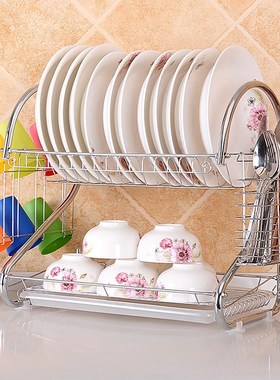 Kitchen Dish Drainer Drying Rack Holder Plates Cup Tableware