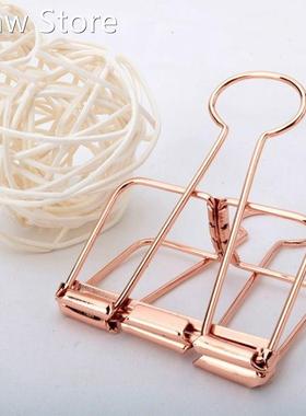 10Pcs Rosegold Binder Clips Paper Clip Office School Supplie