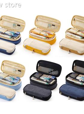 Canvas CcLarg Capac1ity Peencil Case Spliing olor Pencilcase