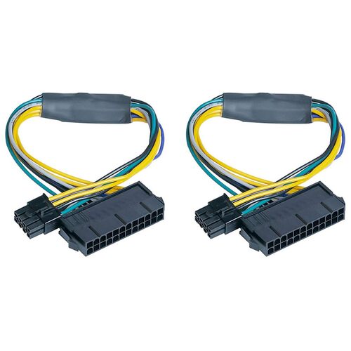 2 PCS 24 Pin to 8 Pin ATX PSU Power Supply Adapter Cable 适