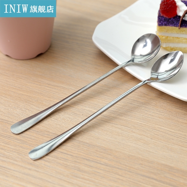 1PC Tea Spoons Long Handle Ice Cream Dessert Sundae Spoon Dr