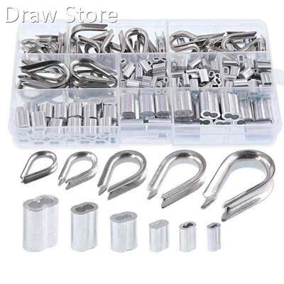 250Pcs Wire Rope Cable Thimbles Combo and Aluminum Crimping
