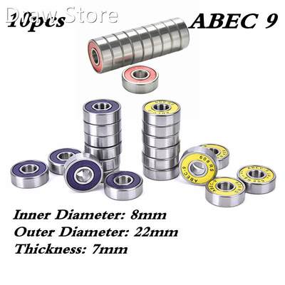 10Pcs ABEC 9 Stainless Steel Red Bearings 适用于 High Per适