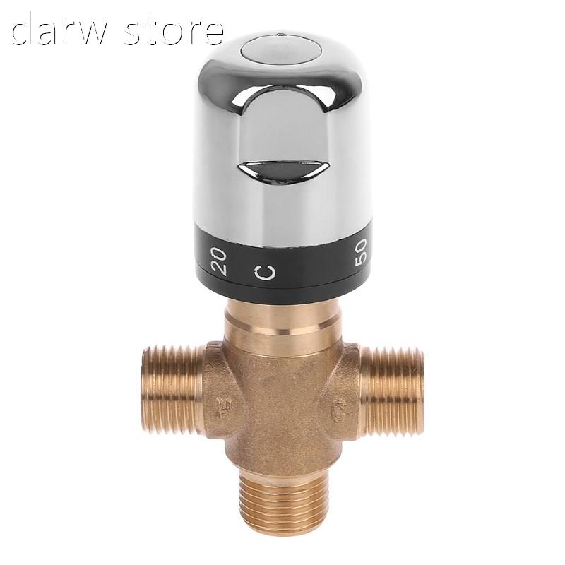 Solid Brss G1/ Male 3 Way Tshermoatatic Mixing 2Va1lve Showe