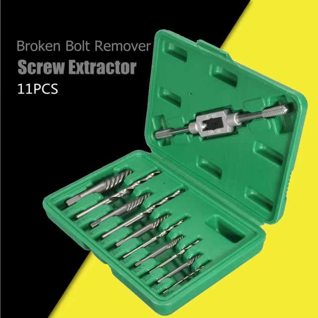 11pcs Damaged Screw Extractor Drill Bits Guide Set Broken Sp