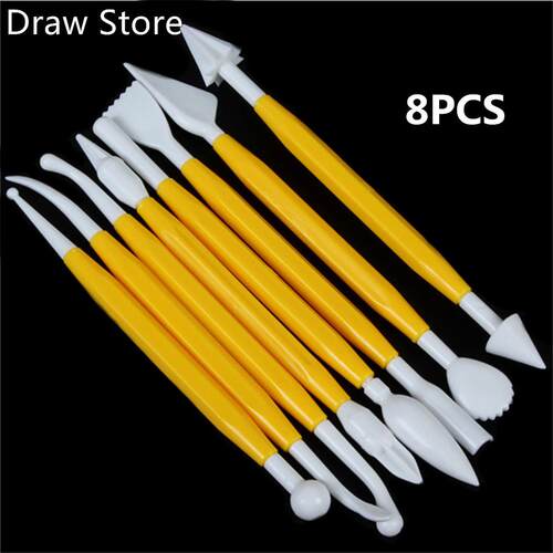 8pcs Plastic Clay Sculpting Set Wax Carving Pottery Tools Ca
