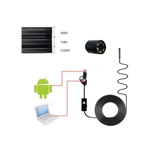 3-in-1 Endoscope 8mm 1.3MP HD C-type Waterproof Endoscope Ca