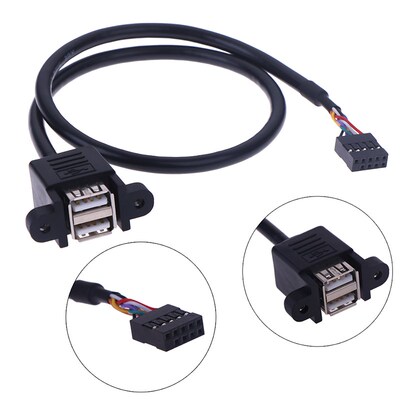 1pcs 30cm/50cm Motherboard Internal 9pin To Dual Port USB 2