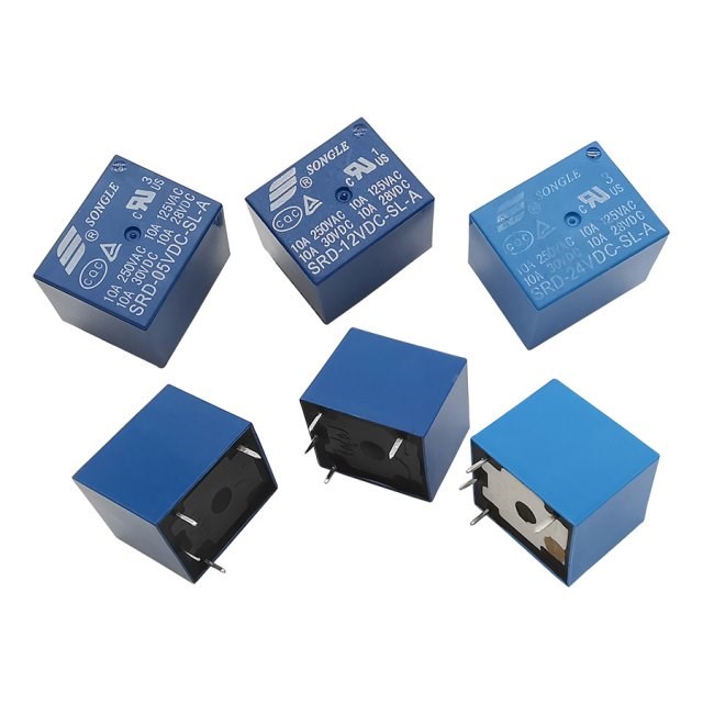 5Pcs/lot Blue 4Pin Relay SRD-05VDC-SL-A SRD-12VDC-SL-A SRD-2