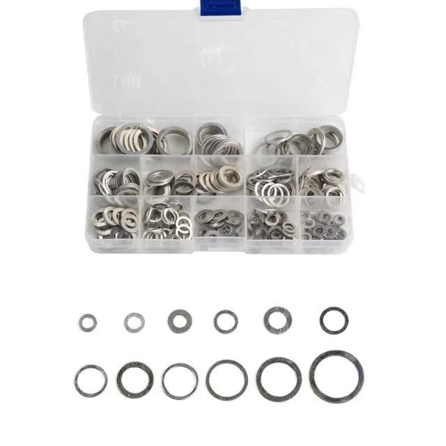 280Pcs Aluminum Flat Gaskets Washers Gasket Metal Sealing Wa