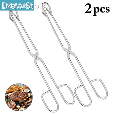 2pcs Food Tongs Stainless Steel Heavy Duty Multiuse Cooking