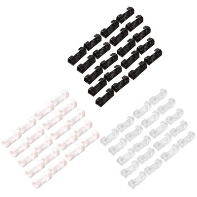 20Pcs Self Stick Wire Cable Cord Clips Clamp Table Wall Tidy