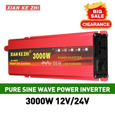 NEW Inverter 12V 220V 1600W 2200W 3000W 24V Dc To 110V Ac Pu