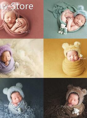3pcs/set Newborn Clothes Photography Props Blanket Hat Baby