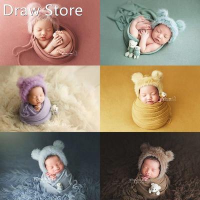 3pcs/set Newborn Clothes Photography Props Blanket Hat Baby