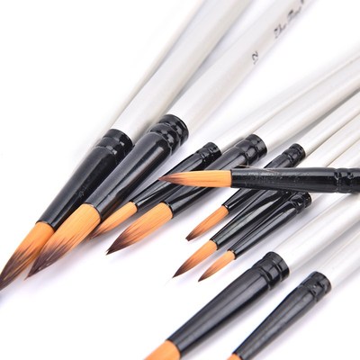 12Pcs/Set Artist Paint Brushes For Acrylic Watercolor Oil Pa