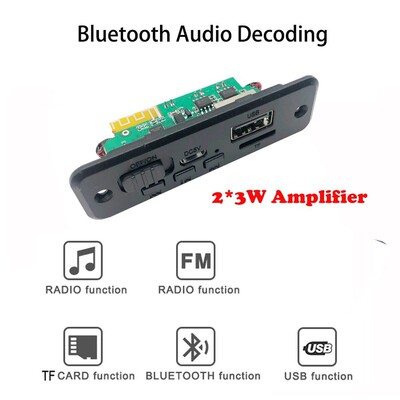 2*3W Amplifier Bluetooth 5.0 Car MP3 Player Decoder Board 5V