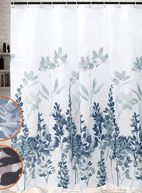 Shower Curtain with 12 Hooks Waterproof Bathroom Curtains Po