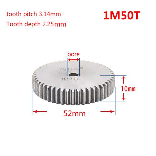 1 Modulus 50 Teeth Spur Gear 45  Steel Motor Gear Wheel No q