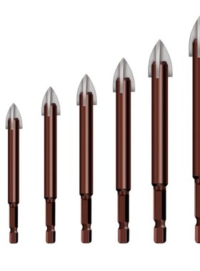 3/4/5/6/8//12mm Four-edged Hex Shank Cross Tile Drill Bit fo